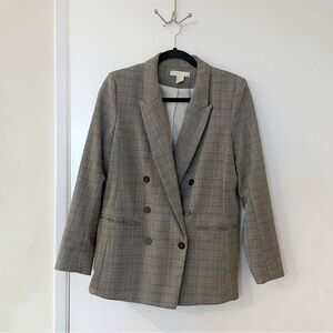 H&M Grey Plaid Blazer